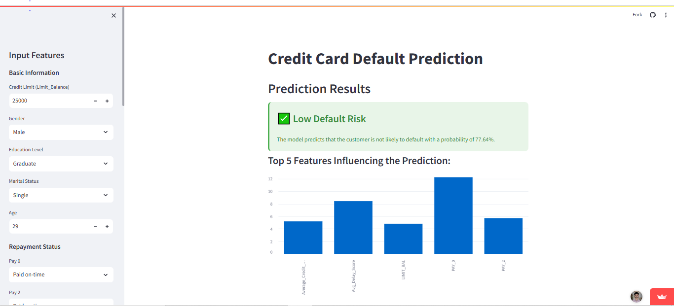 Credit Card Default Prediction Screenshot